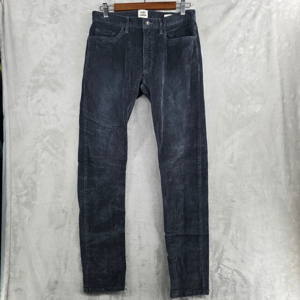 Flint and‎ Tinder Mens Slim Fit Corduroy Pants Size 30x32 Gray Casual